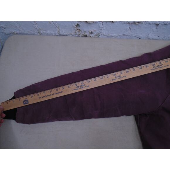 VTG 90s Canvas Santa Fe Quilt Lined Jacket Mens Plum XXL Corduroy Collar Work - Picture 10 of 16